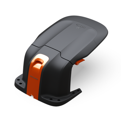 Segway Navimow robot lawn mower garage for protection from rain.
