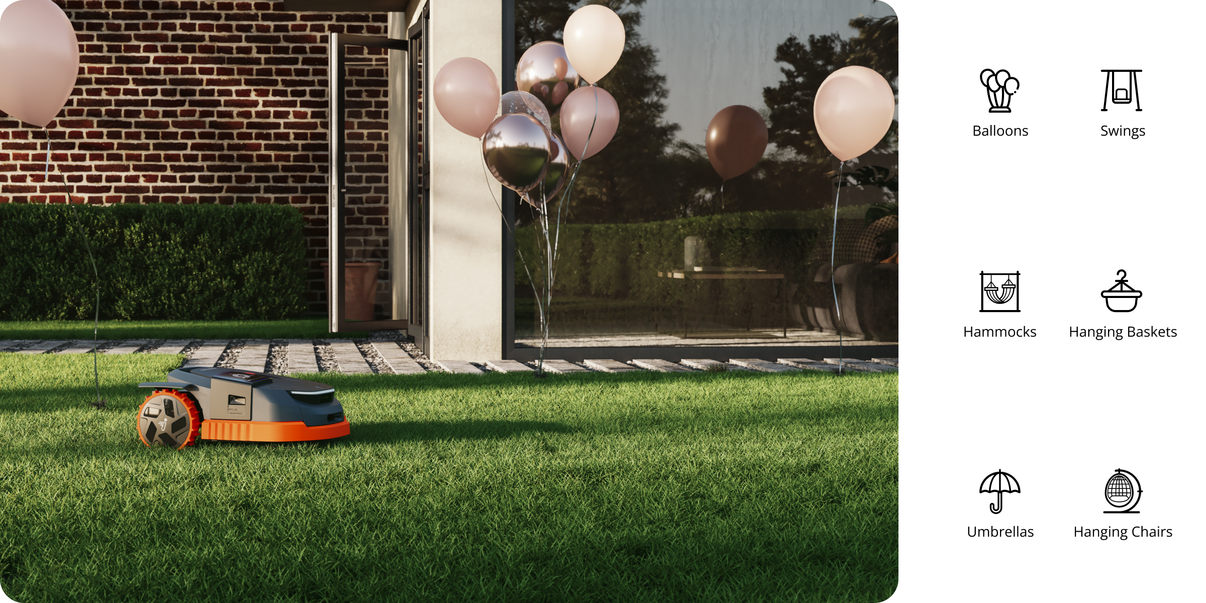 Navimow i110N robot lawn mower is mowing the green grass.