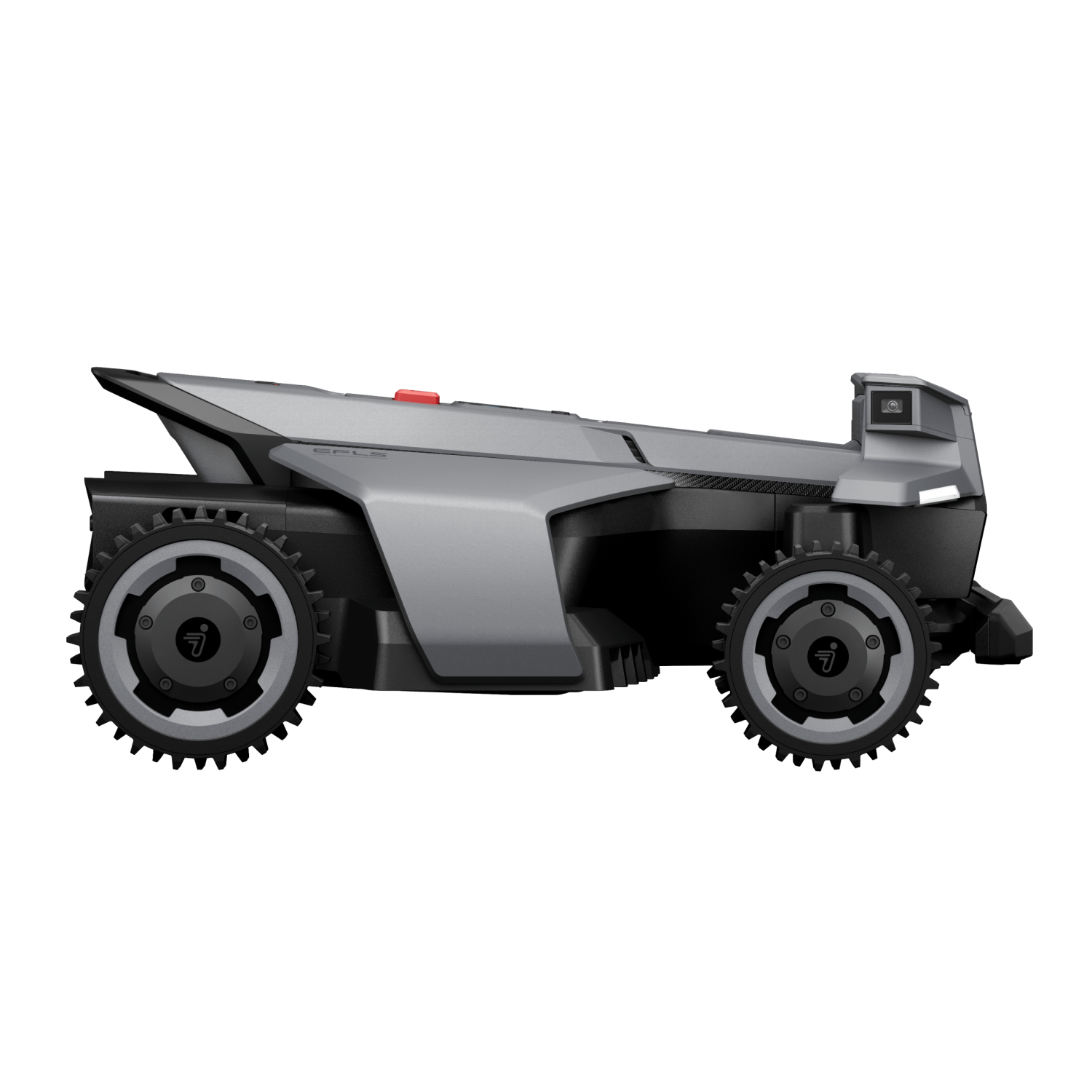 Navimow i Series robot lawn mower shown from its side.