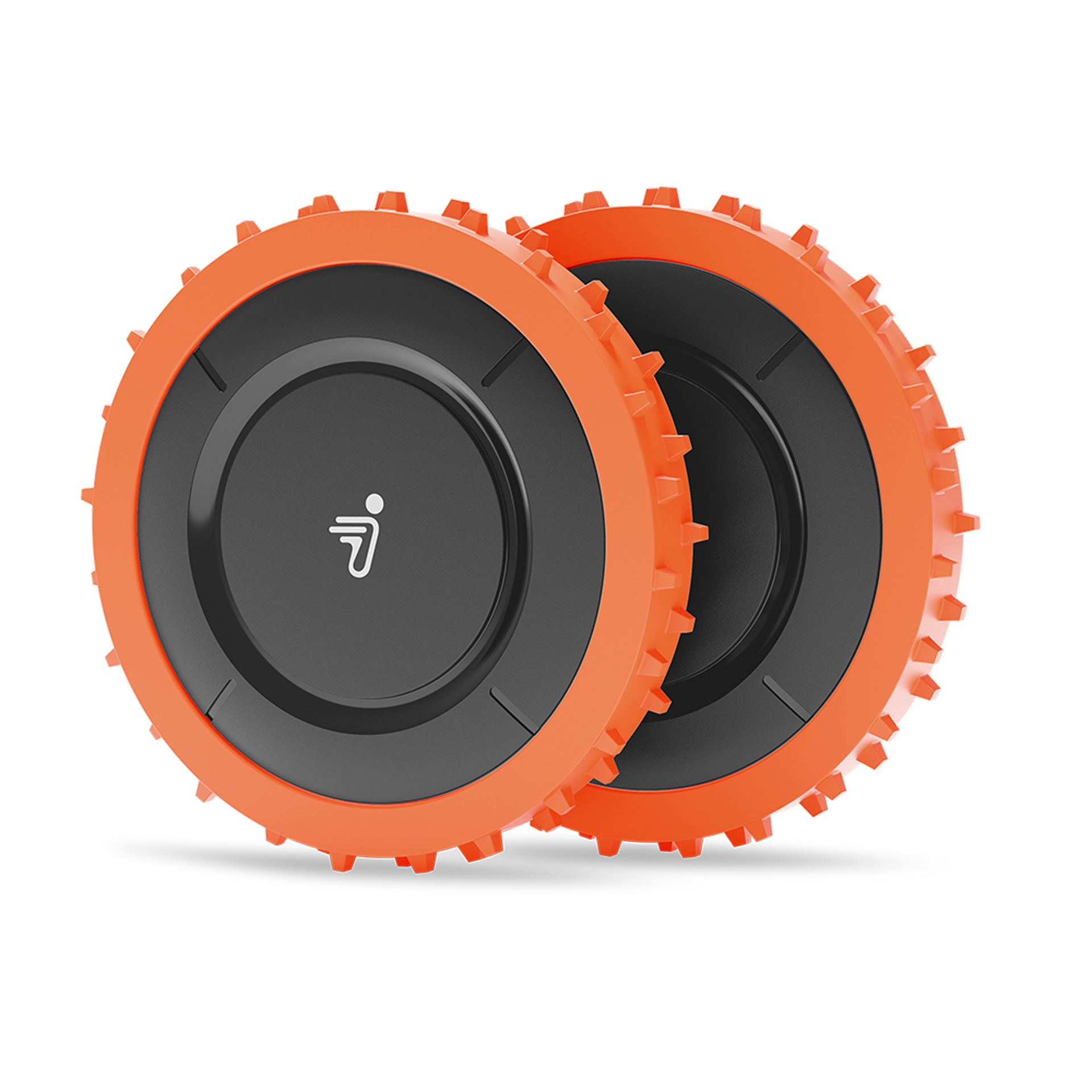 Navimow i105E robot lawn mower accessories with orange spiked wheels.